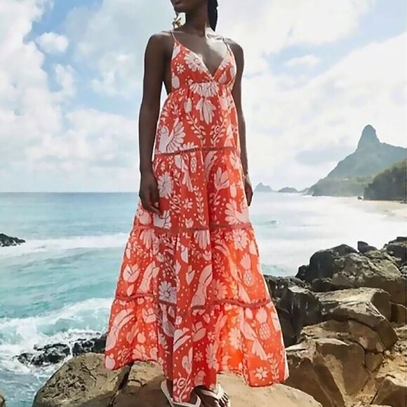 Farm Rio Orange Neon Jungle Maxi - Picture 2 of 13